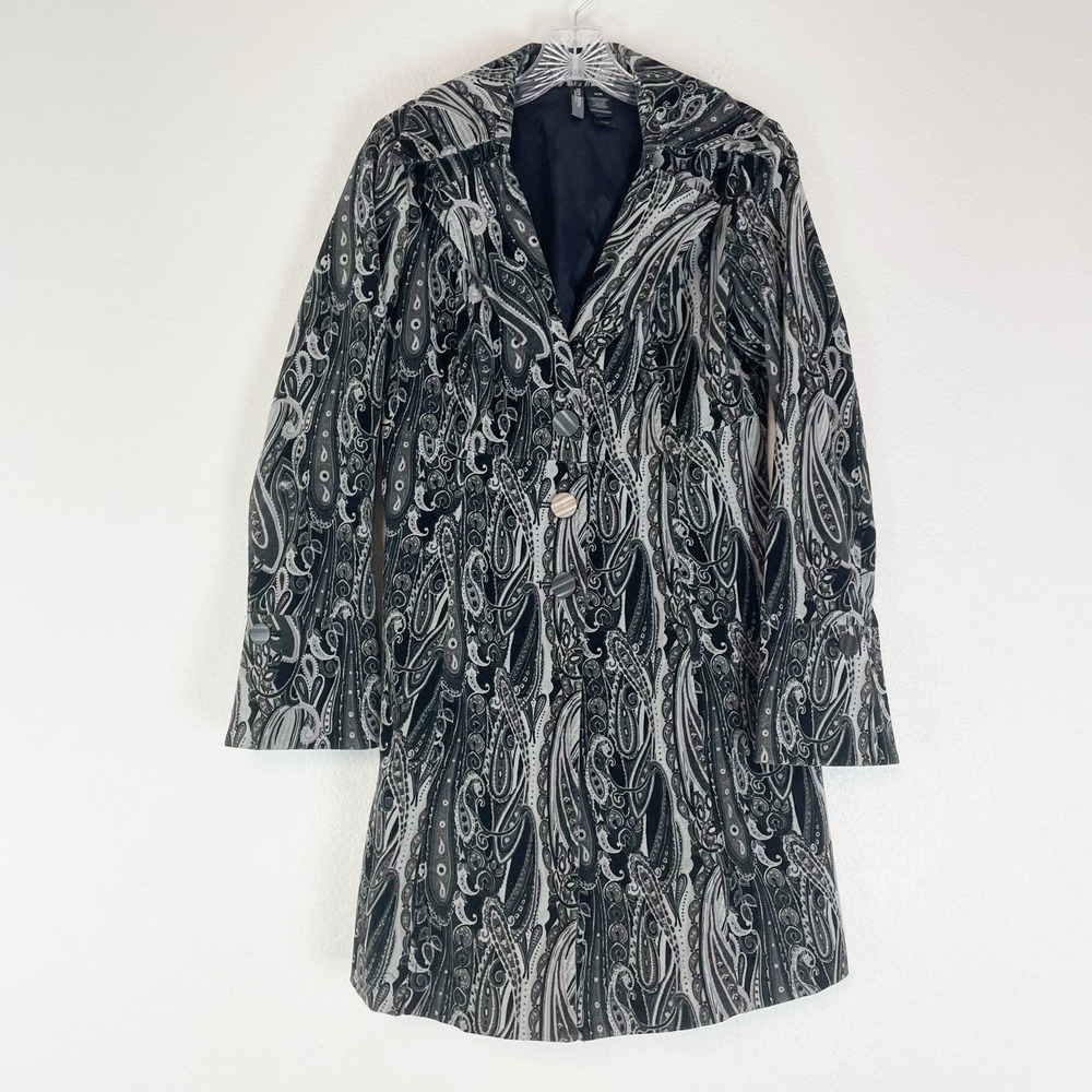 Bisou Bisou Coat Medium Velvet Paisley Whimsigoth Boho Goth 90s Y2K Gray M